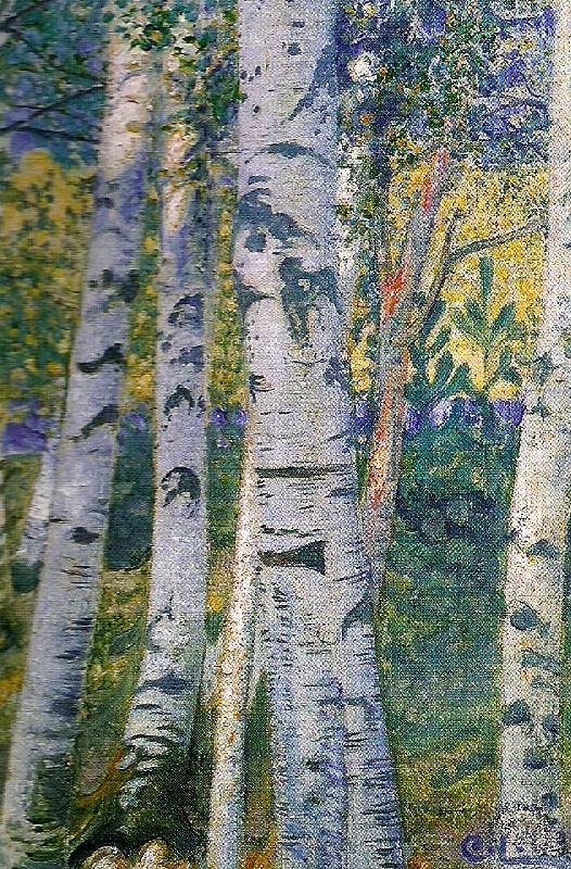 Carl Larsson bjorkstammar oil painting image